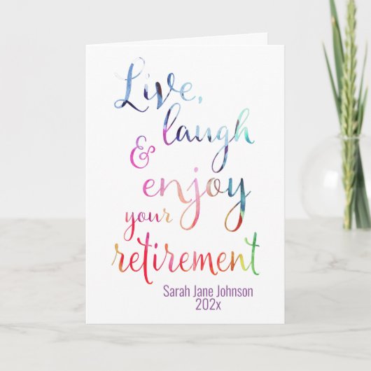 退職後の水楽しむ色 カード (正面)