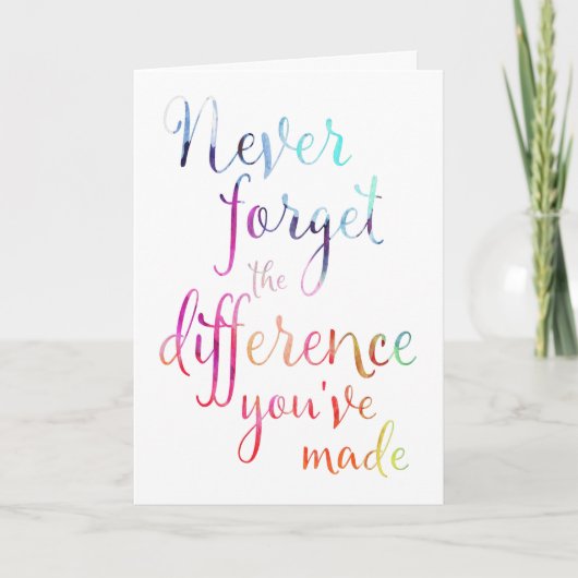 退職後の決して高忘れい評価 カード (正面)