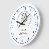 退職後の法執行機関がThin Blue Lineを保持 ラージ壁時計 (傾斜)