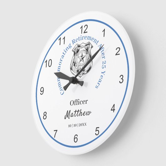 退職後の法執行機関がThin Blue Lineを保持 ラージ壁時計 (傾斜)