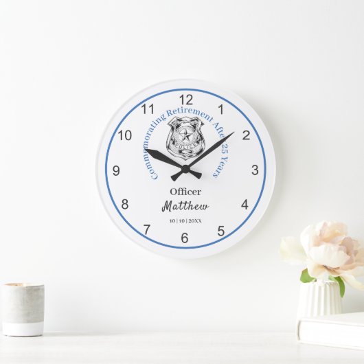 退職後の法執行機関がThin Blue Lineを保持 ラージ壁時計 (ホーム)