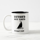 退職後の疲れていないセーリング ツートーンマグカップ (左)