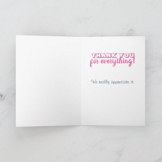 退職後の華やかなピンクの引退素晴らし カード (内部)