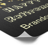 退職後の金ゴールド紙吹雪のブラックポスター ポスター (角)