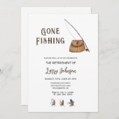 退職後の魚釣り招待状 招待状 (正面/裏面)