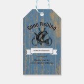 退職後の魚釣り退職した素朴木材 ギフトタグ (裏面)