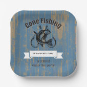 退職後の魚釣り退職した素朴木材 ペーパープレート (正面)