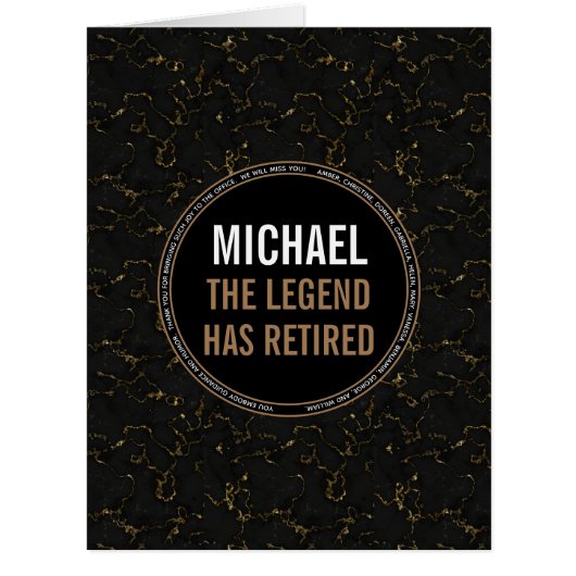 退職後の黒い大理石の男性名 (正面)