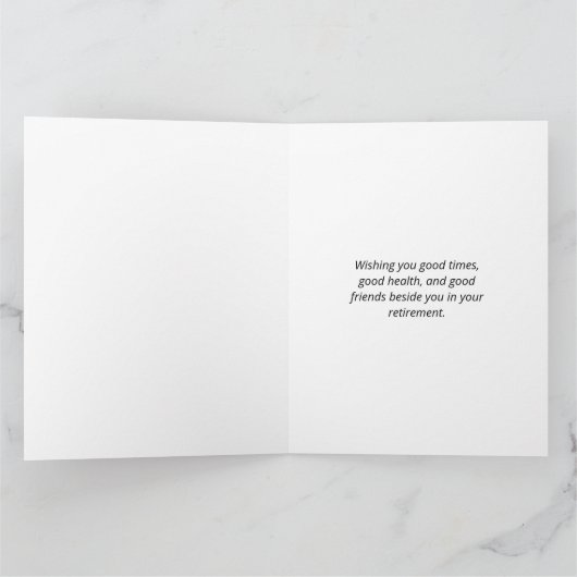 退職後の黒の幾何学的パターンカスタムの写真 カード (内部)