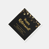退職後の黒金ゴールド星の勤続年名 スタンダードカクテルナプキン (角)