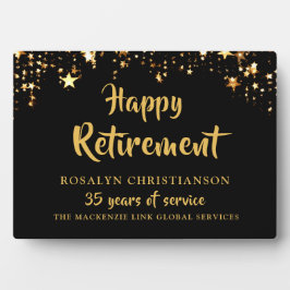 退職後の黒金ゴールド星の勤続年名 フォトプラーク