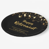 退職後の黒金ゴールド星の勤続年名 ペーパープレート (アングル)