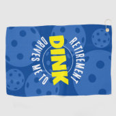 退職後はピックボールのタオルを飲みに行く ゴルフタオル (横)