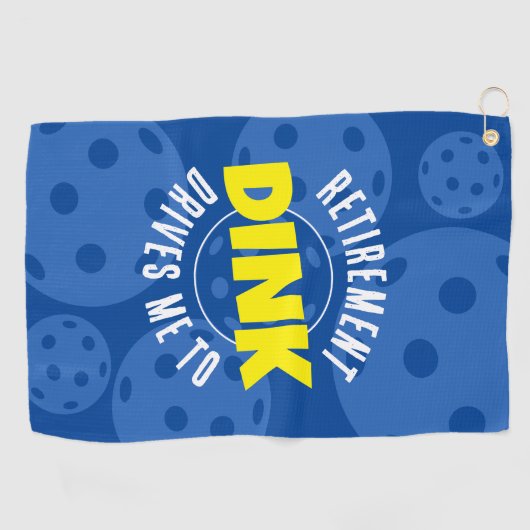 退職後はピックボールのタオルを飲みに行く ゴルフタオル (横)