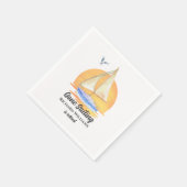 退職後セーリングセーリングセーリングボート日没の水色 スタンダードカクテルナプキン (角)