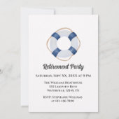 退職後セーリングセーリングセーリングボート日没の水色 招待状 (裏面)