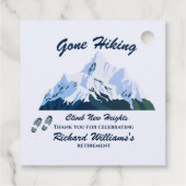 退職後ハイキング雪の山の幸せな道 フェイバータグ (裏面)