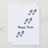 退職後ハイキング雪の山の幸せな道 招待状 (裏面)