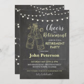 退職応援パーティーチョークライトビール 招待状 (正面/裏面)