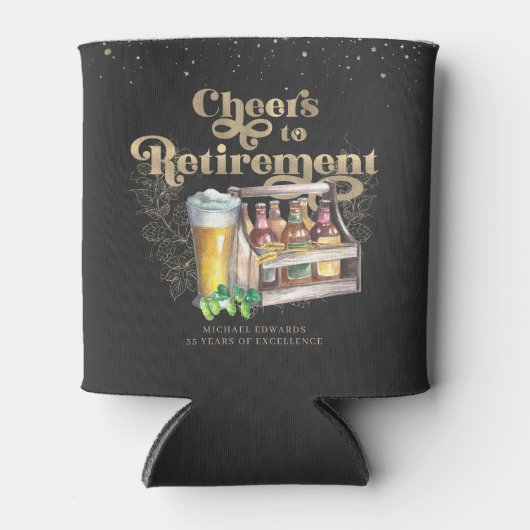 退職応援 |パーソナライズされたヴィンテージ 缶クーラー (正面)