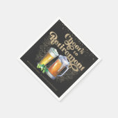 退職応援 |ヴィンテージ応援とビール スタンダードカクテルナプキン (角)