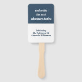 退職感動的引用文モダンシンプルブルー ハンドファン (正面)