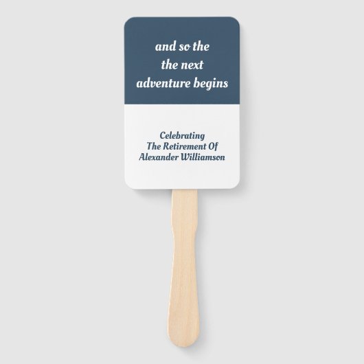 退職感動的引用文モダンシンプルブルー ハンドファン (正面)