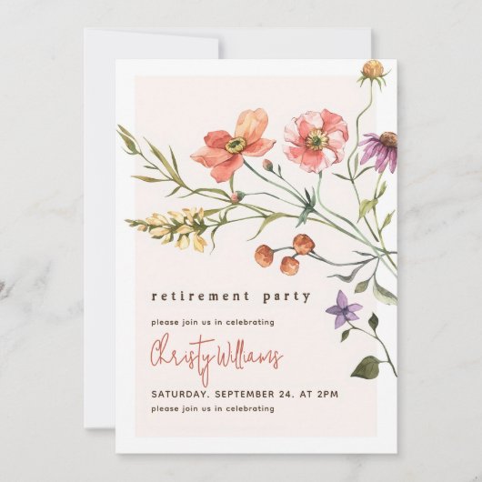 退職招待状ガーデンパーティーサマーレティレム 招待状 (正面)