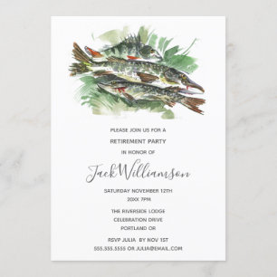 退職招待状退職したパーティー  魚釣り 招待状
