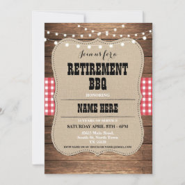 退職招待状退職したパーティーBBQレッド招待状 招待状