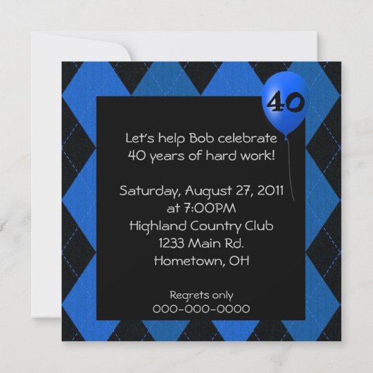 退職招待状 招待状 (裏面)