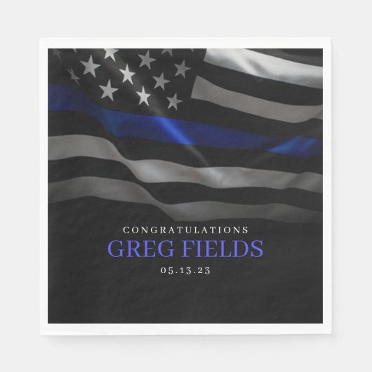 退職招待状、警察による退職、 スタンダードランチョンナプキン (正面)