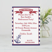 退職招待状-赤、白、青 招待状 (スタンド正面)