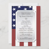 退職招待状-軍隊 – 犬タグ – 女性 招待状 (裏面)