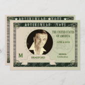 退職招待状- MONEY NOTE - PHOTO INSERT 招待状 (正面/裏面)