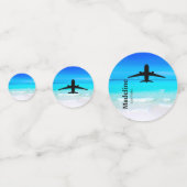 退職搭乗パス宛先ビーチシーン コンフェッティ (裏面)