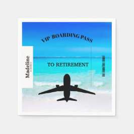 退職搭乗パス宛先ビーチシーン スタンダードカクテルナプキン