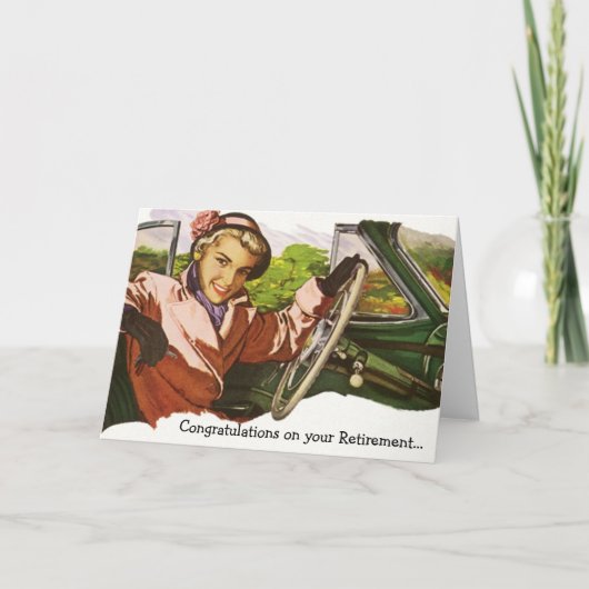 退職旅行にレトロクロスロードを反映 カード (正面)