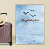 退職旅行のすべての場所の女性の水色 招待状