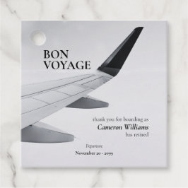 退職旅行のテーマ モダンな飛行機の旅立ち フェイバータグ