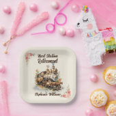 退職旅行をテーマにしたパーティーヴィンテージ列車 ペーパープレート (パーティー)