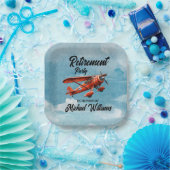 退職旅行をテーマにしたパーティー赤飛行機ヴィンテージ ペーパープレート (パーティー)