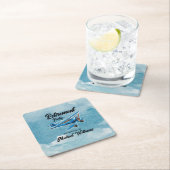 退職旅行をテーマにしたパーティー飛行機ヴィンテージ スクエアペーパーコースター (インサイチュ)