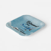 退職旅行をテーマにしたパーティー飛行機ヴィンテージ ペーパープレート (傾斜あり)