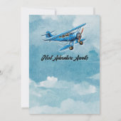 退職旅行をテーマにしたパーティー飛行機ヴィンテージ 招待状 (裏面)