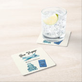 退職旅行アドベンチャーボンボヤージュ飛行機 スクエアペーパーコースター (インサイチュ)