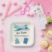 退職旅行アドベンチャー飛行機 ペーパープレート (パーティー)