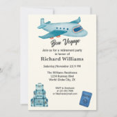 退職旅行アドベンチャー飛行機 招待状 (正面)