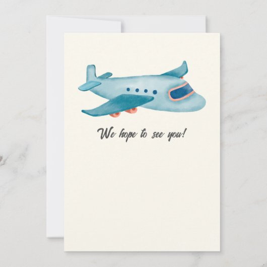 退職旅行アドベンチャー飛行機 招待状 (裏面)