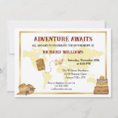 退職旅行テーマアドベンチャー待ちパーティー 招待状 (正面)
